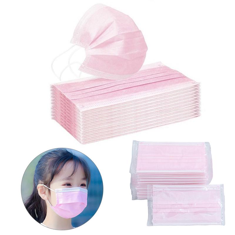 Buy Children Pink Disposable Mask Dust Breathable Earloop Mask Kid 3