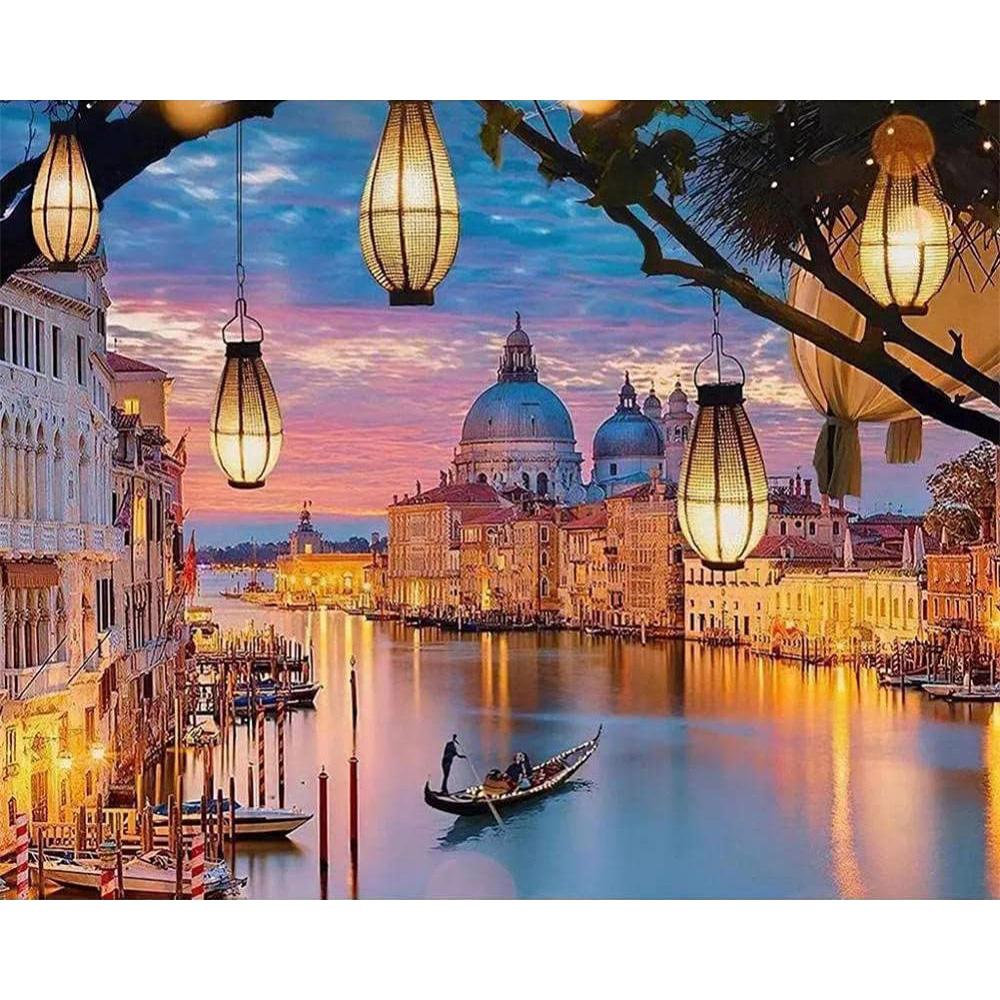 Buy 40x50cm Painting By Numbers City Scenery DIY Frame Pictures Paint