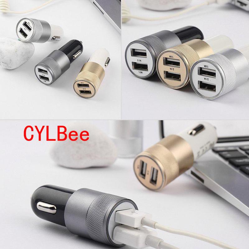 Buy Car Charger Adapter 2.1A 1.0A Aluminium Dual USBport USB Universal