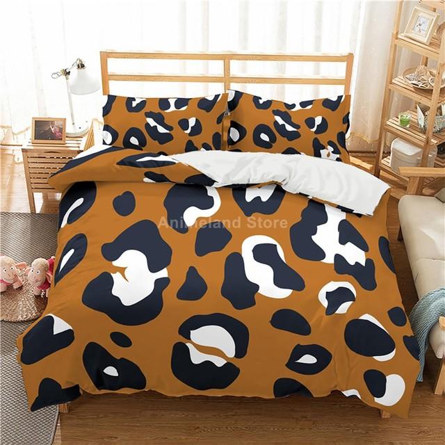 Cheap Zebra Leopard Red Black Bedding Set Duvet Cover Sets Comforter