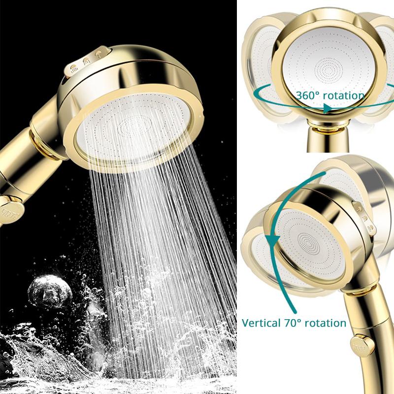 360 Rotating Shower Head Adjustable Water Saving Shower Head 3 Mode