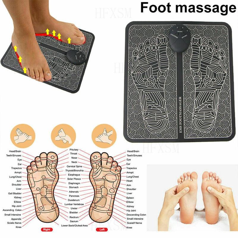 Buy 2022 Electric Foot Pad, Folding Portable EMS Foot Massager Mat