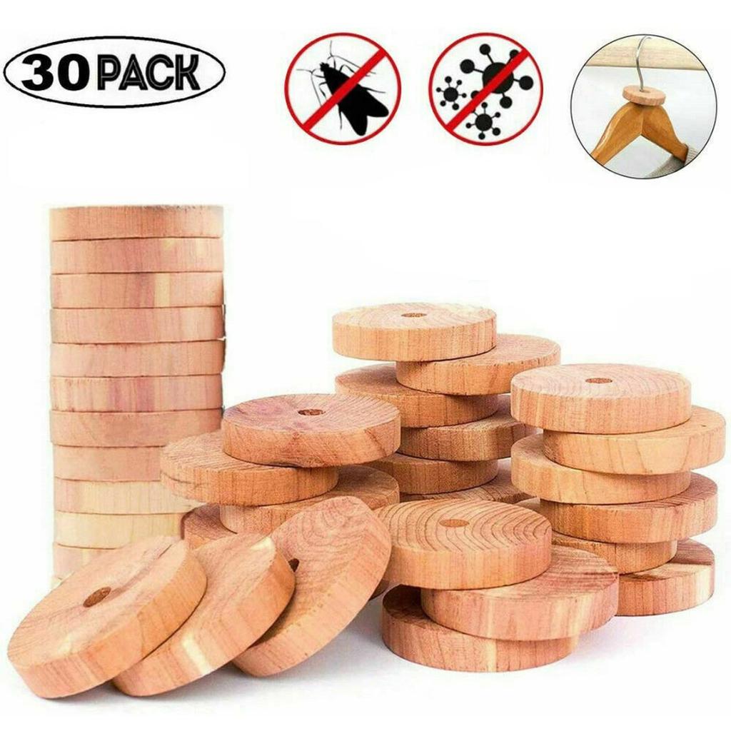 Yuanshu 30pcs Wardrobe Natural Moth Larvae Repeller Killer Cedar Wood