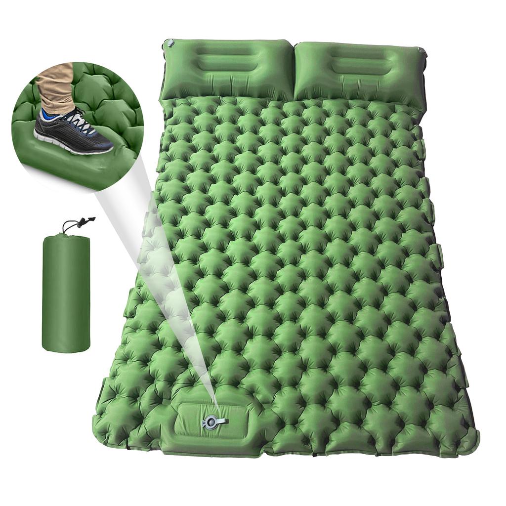 💰Kjøp 2 Person Camping Mat with Air Pillow Portable Air Mattress