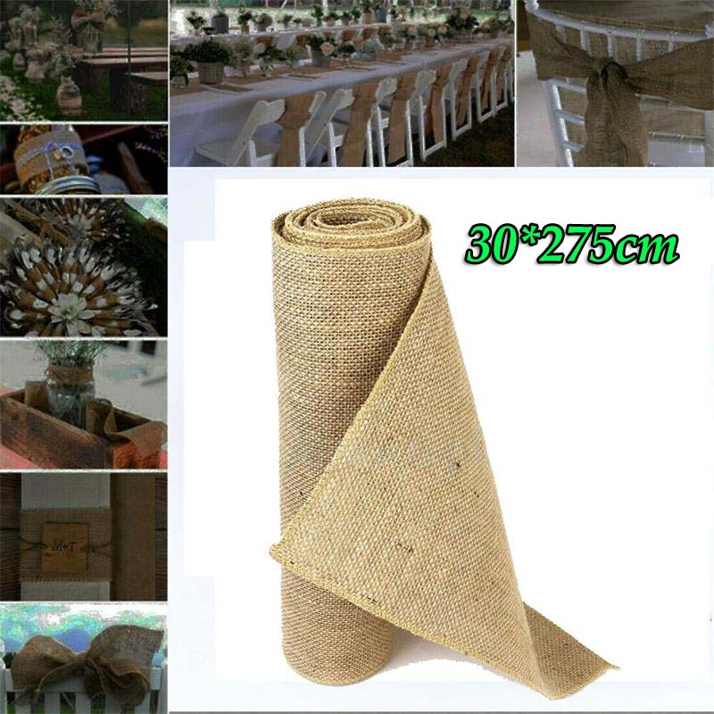 Buy 30*275cm Hessian Table Runners Hessian Roll Fabric Burlap Jute
