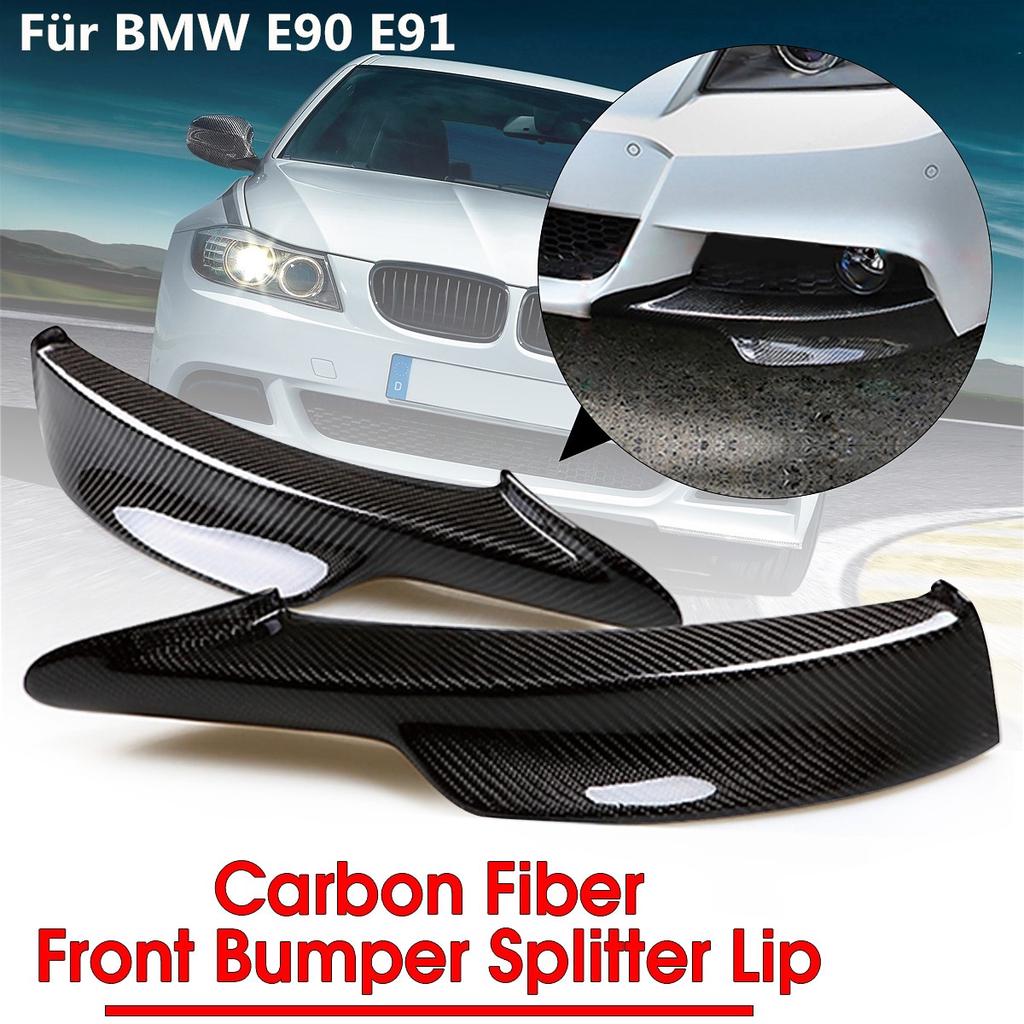Buy 1Pair Real Carbon Fiber Front Bumper Splitter Lips For BMW E90 3