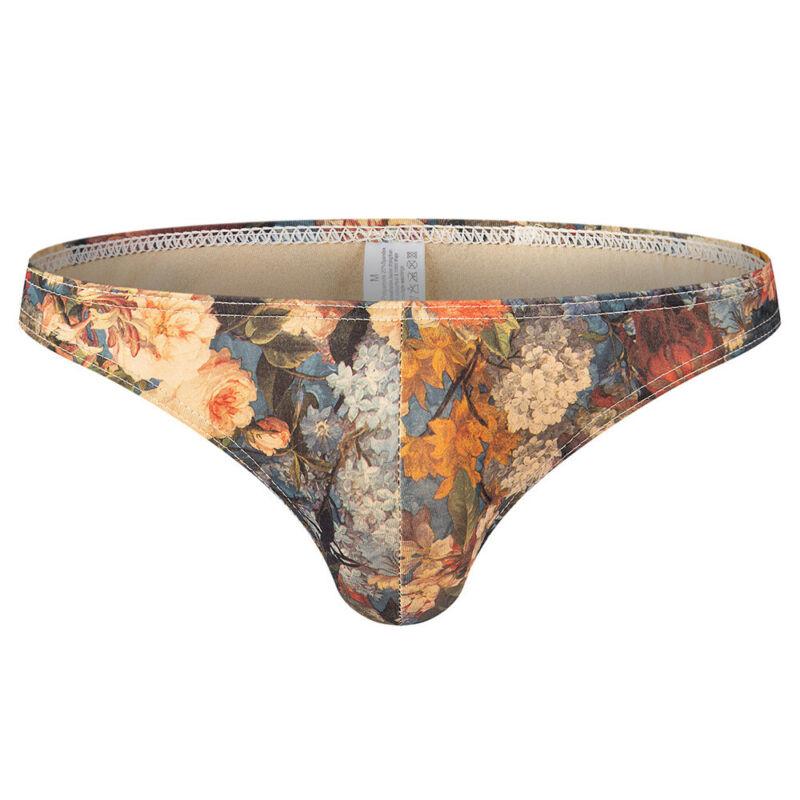 Buy Mens Low Waist Retro Floral Printed Underwear Male Briefs Soft