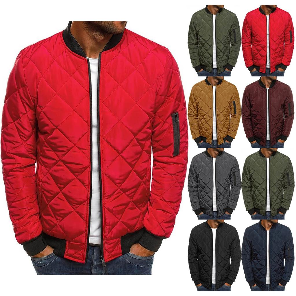 Cheap Men's Autumn Winter Zipper Warm Down Jacket Packable Light Coat
