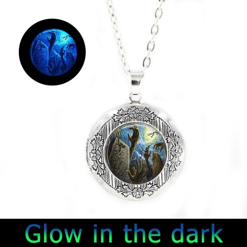Buy Halloween Locket Necklace Glass Tile Locket Necklace Halloween