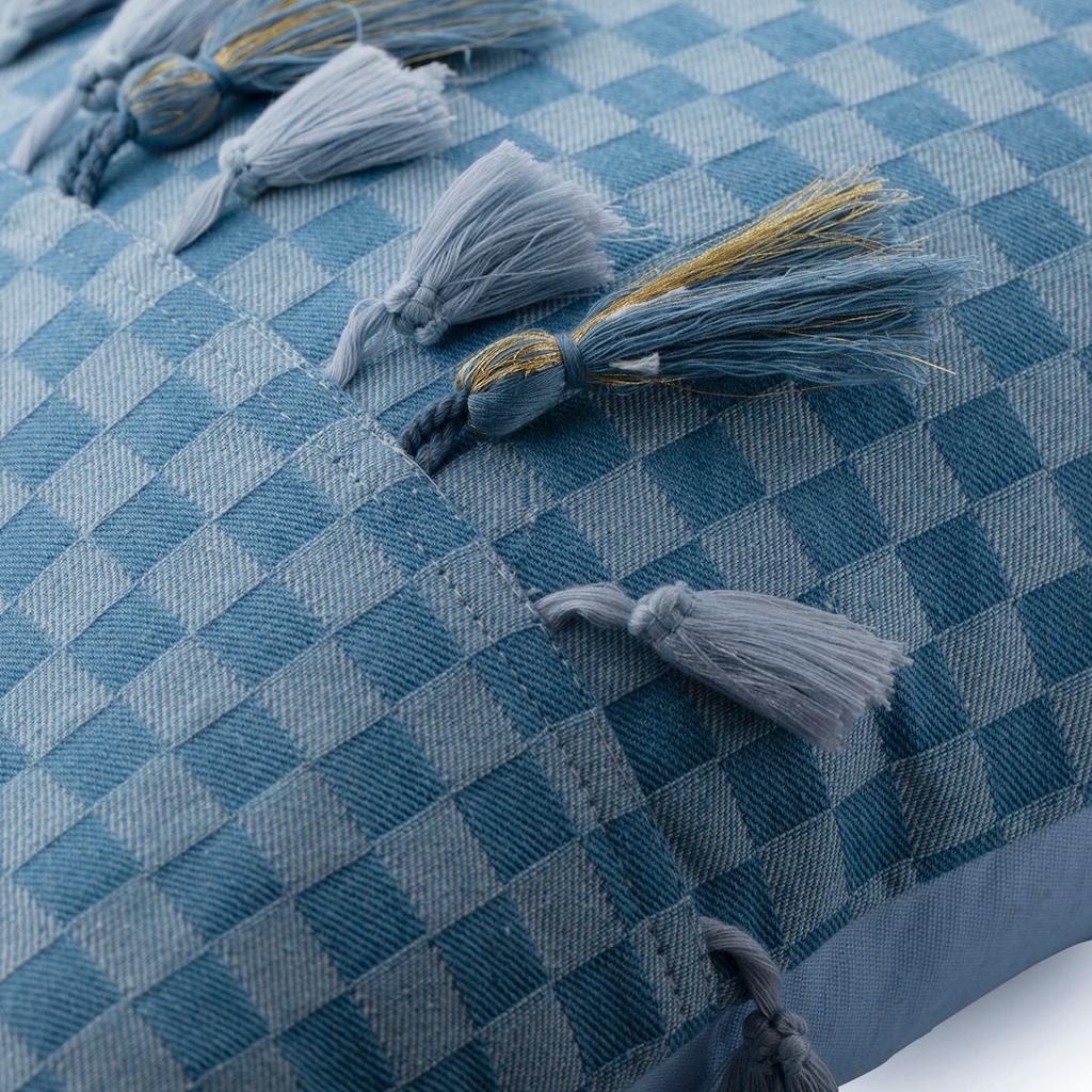 Cheap The HomeCentric Pillow Cover Blue Toss Pillow Covers Denim Throw