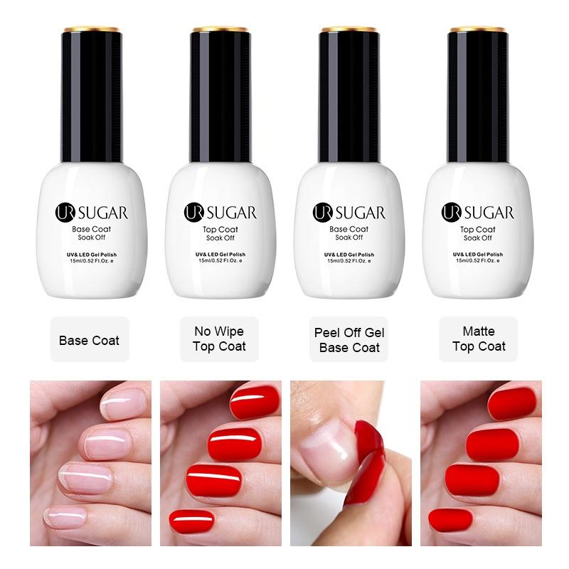 15ML UR SUGAR Peel Off Base Coat Matte Top Coat UV Gel Polish Soak Off