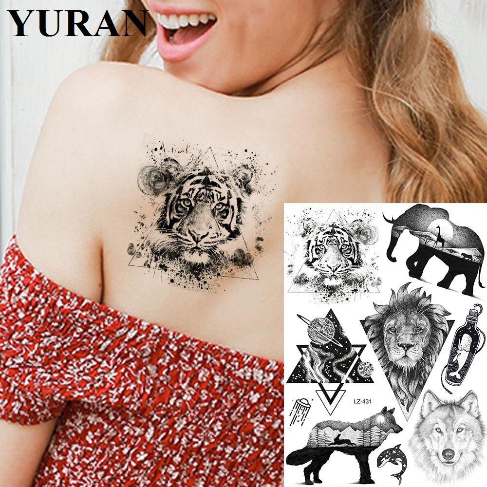 Buy Black Geometric Tiger Lion Tattoos Sticker Women Men Chest Arm Art Fake Tattoo Temporary Waterproof Interstellar Animals Tatoos At Affordable Prices — Free Shipping, Real Reviews With Photos — Joom 1000_x_1000_jpg