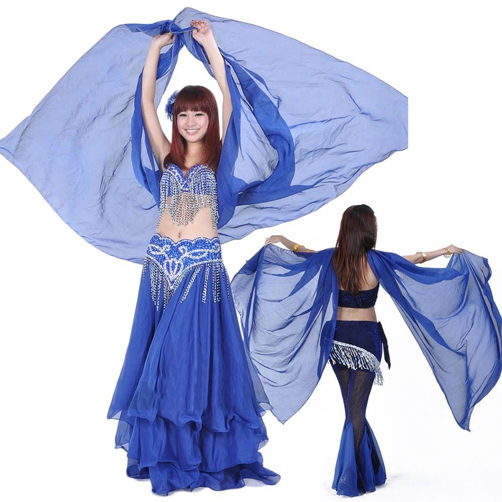 Women Chiffon Dancer Skirt Belly Dance Veil Wrap Belt Dancer Shawl Hip