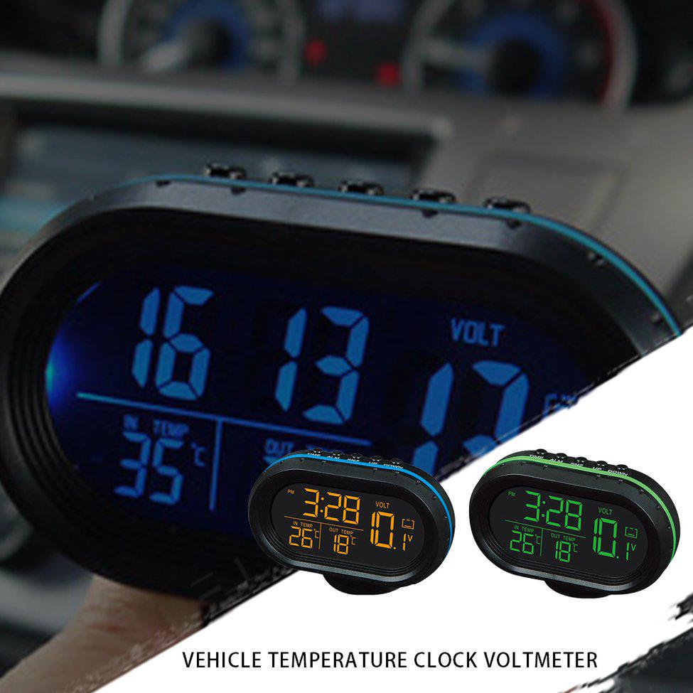 Car Vehicle Air Vent Clipon Multifunctional Digital Led Backlight Thermometer Celsius Clock