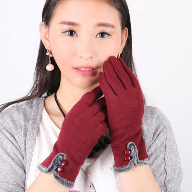Buy Women's Gloves Winter Warm Leater Waterproof Driving Full Finger Gloves Touch Screen Gloves