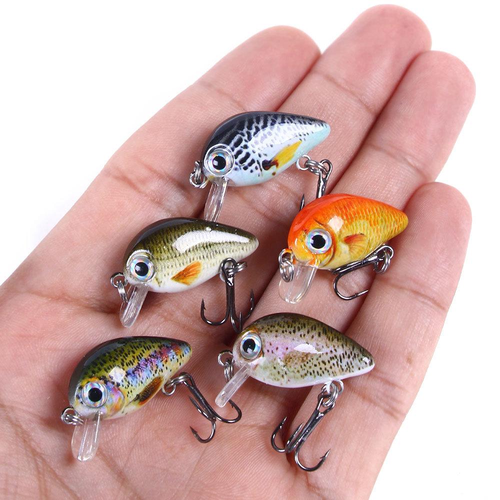 Buy 5pcs Set Box Mini Crank Bait Floating Wobblers for Fishing Lure Set