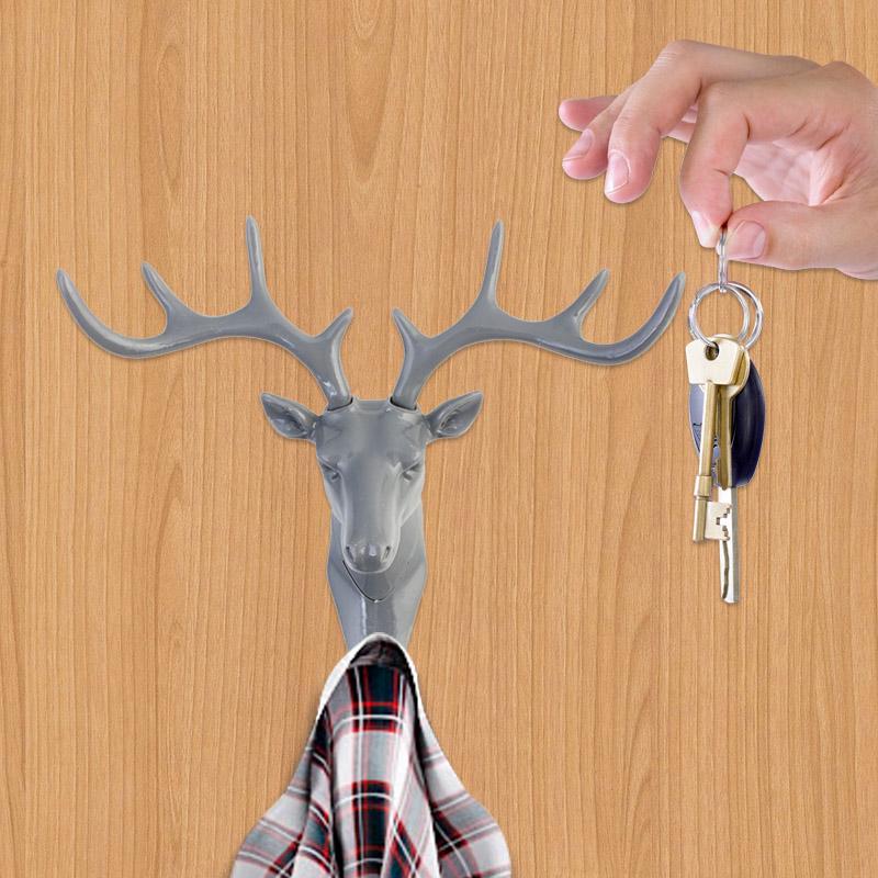 Buy Deer Head Wall Hanging Seamless Key Hook Home Decoration Coat Rack