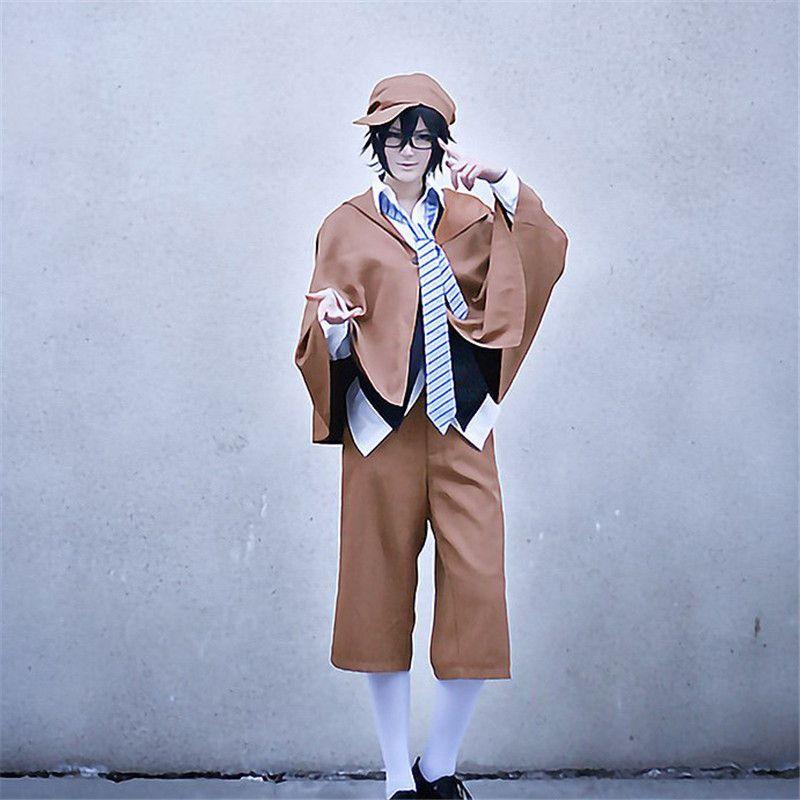 Anime Bungo Stray Dogs Cosplay Kostümleri Ranpo Edogawa Cosplay Peruk