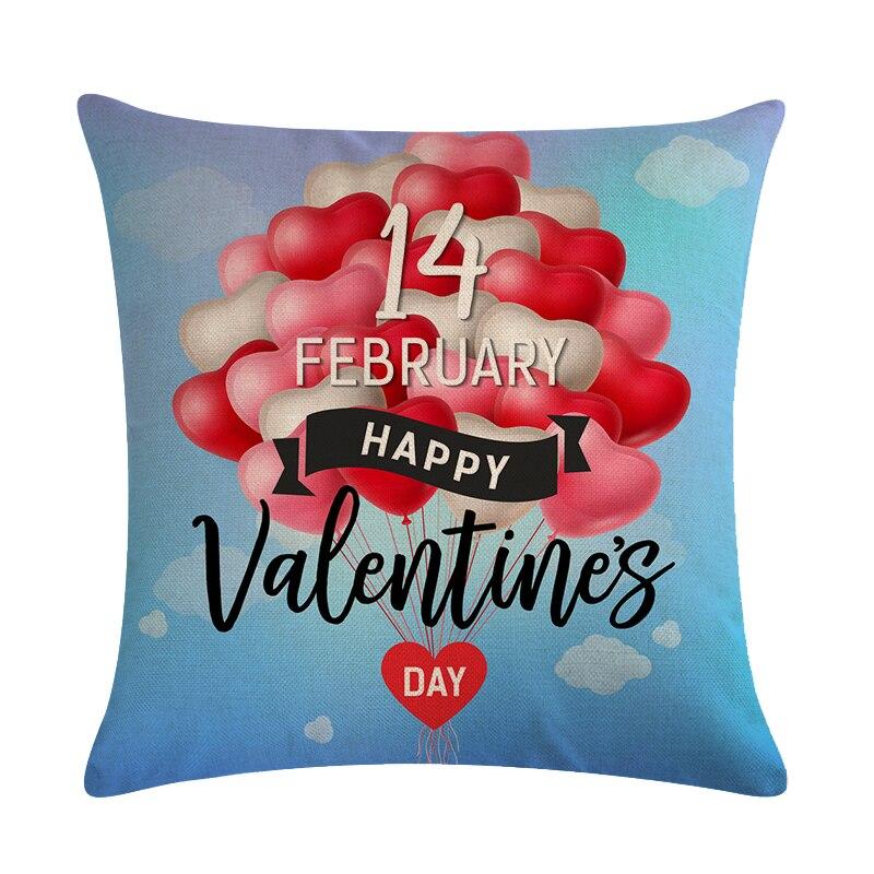 💰Köp billigt online 14 February Valentine Day Pattern Pillow Case Linen