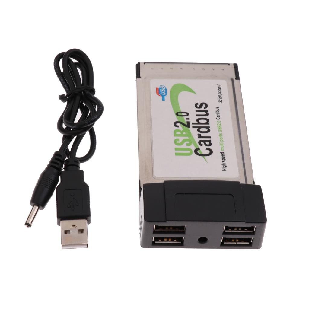 PCMCIA CardBus 4 Ports USB 2.0 HUB Adapter For Laptop Notebookbuy at a