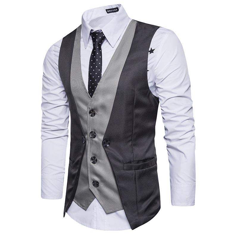 Coofandy Herren vneck Slim Fit Jacke ohne Ärmel Business Anzug Westen