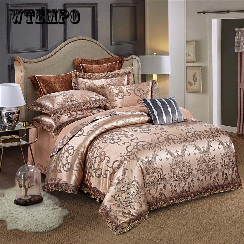 Buy Wedding Luxury Bedding Sets Jacquard Queen/King Size Bedclothes Bed