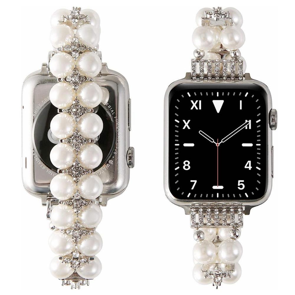 Diamond Inlaid Decoration Watch Strap Inlaid with Pearls Watch Band for