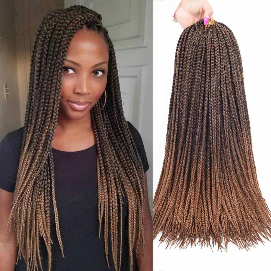 Buy Box Braids Hair 14"Ombre Crochet Braids 22Roots Synthetic Hair for