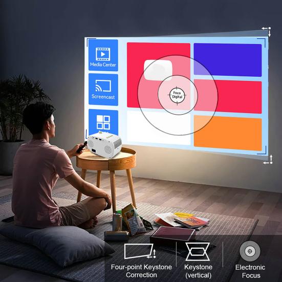Satın alın Smart Projector Large Display Mirror Screen Bluetooth