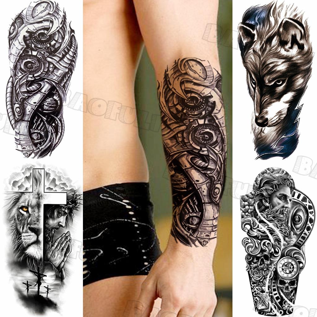 Buy Realistic Black Robotic Arm Temporary Tattoos For Men Adult Wolf Tribal Cross Fake Tattoo Sticker 3D Half Sleeve Tatoos Forearm At Affordable Prices — Free Shipping, Real Reviews With Photos — Joom 1024_x_1024_jpg