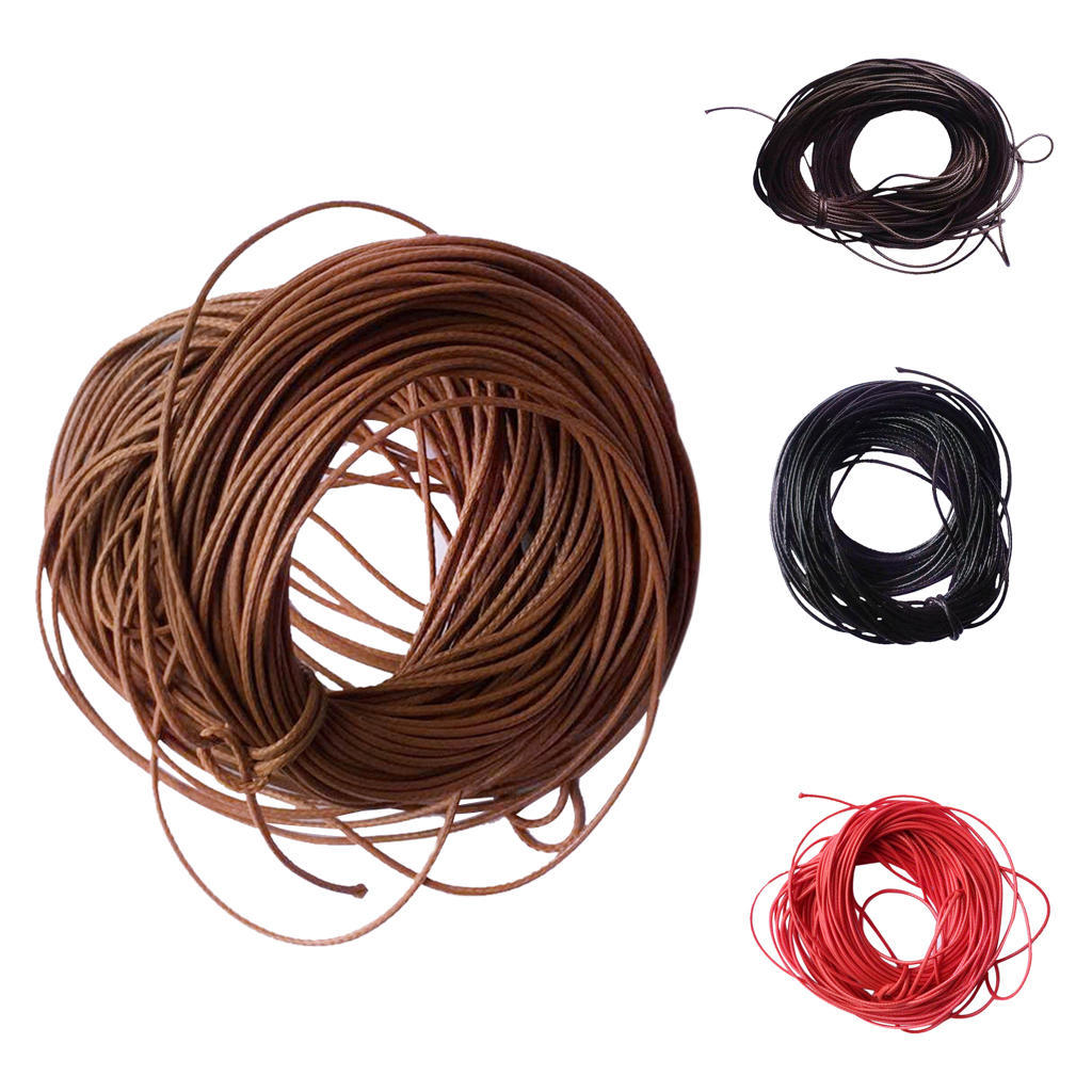 Buy Waxed Wax Cord String Linen Thread Wire DIY Jewelry Bracelet Black at affordable prices
