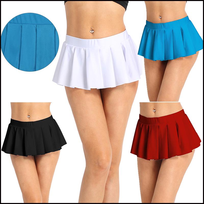Cheap Women Mini Skirt Schoolgirl Lingerie Low Rise Comfortable Pleated