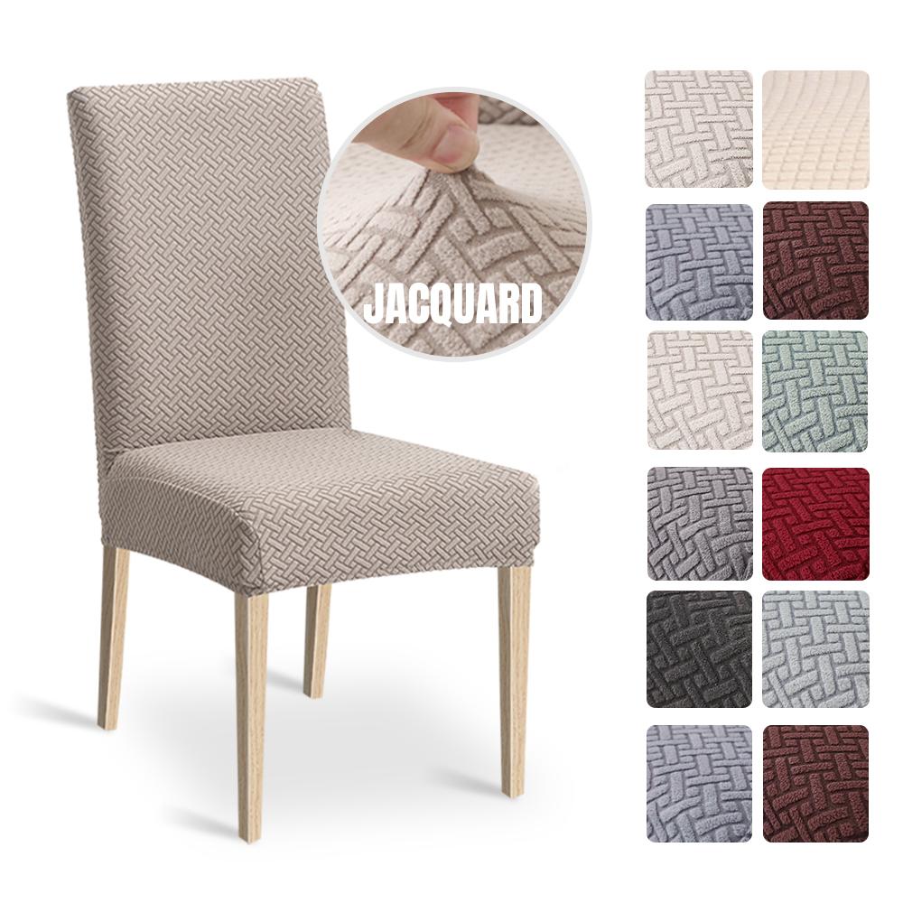 Cheap Stretch Dining Chair Cover Jacquard Spandex SKitchen Chair Seat