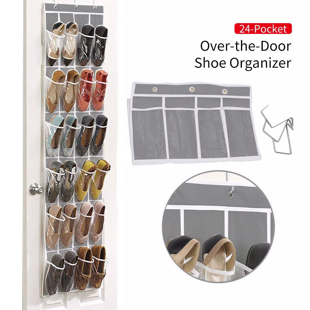Buy 24 Pockets Crystal Clear Over The Door Hanging Shoe Organizer 64