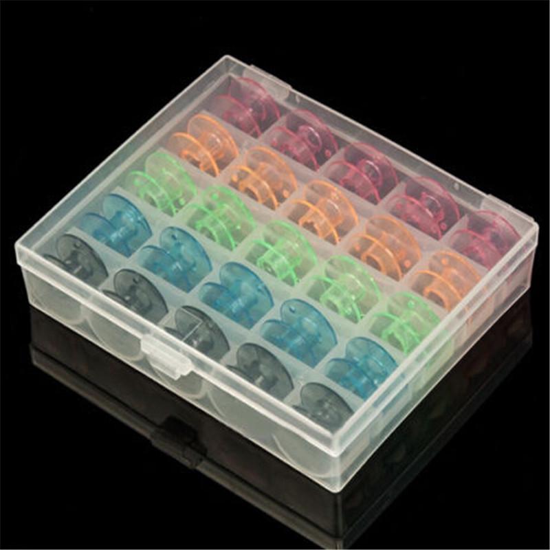 Buy 25pcs Plastic Empty Sewing Machine Bobbins Spools with Storage Case