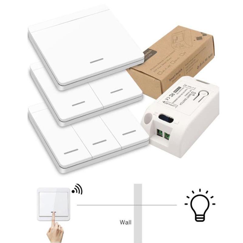 Cheap Wall Switch 433Mhz Wireless Wall Panel Transmitter Switch And Ac Relay Receiver Joom