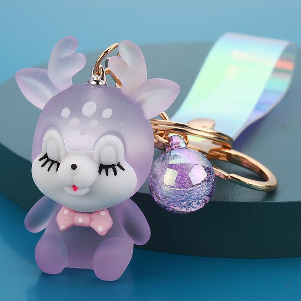 Buy Creative Cute Sika Deer Flashlight Keychain Women Animal Elk Key