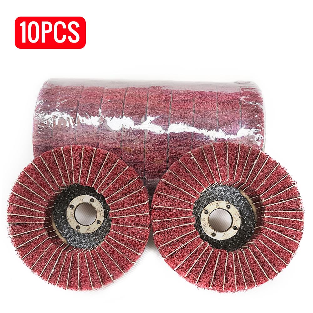 Buy 10pcs Nylon Abrasive Polishing Buffing Fiber Flap Wheel Disc Dia. 100mm at affordable prices