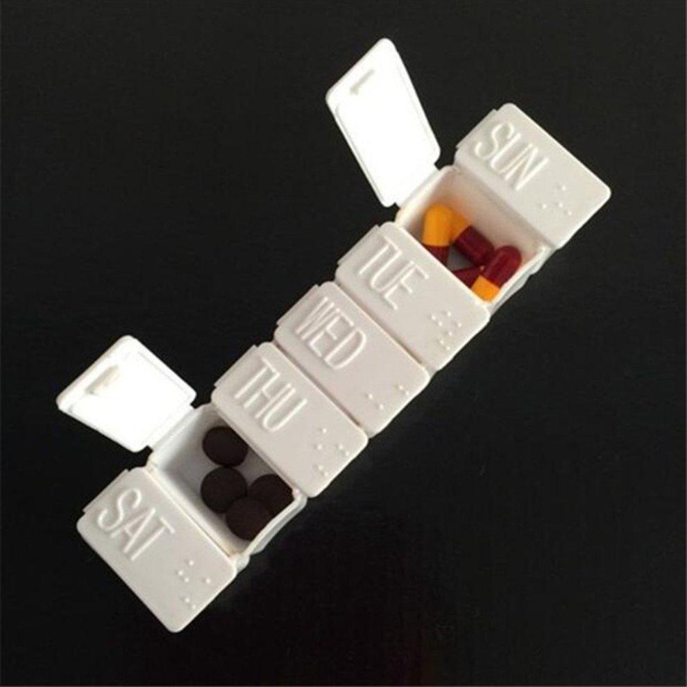 Buy 7 Grids Tiny Clear Pill Box Portable Travel Vitamin Case Storage