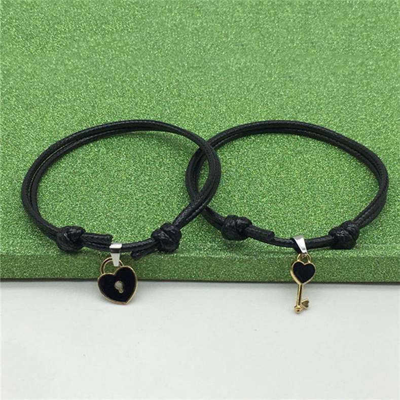 Buy Lovers Bracelet Key Love Lock Pendant Bracelet Jewelry Handmade