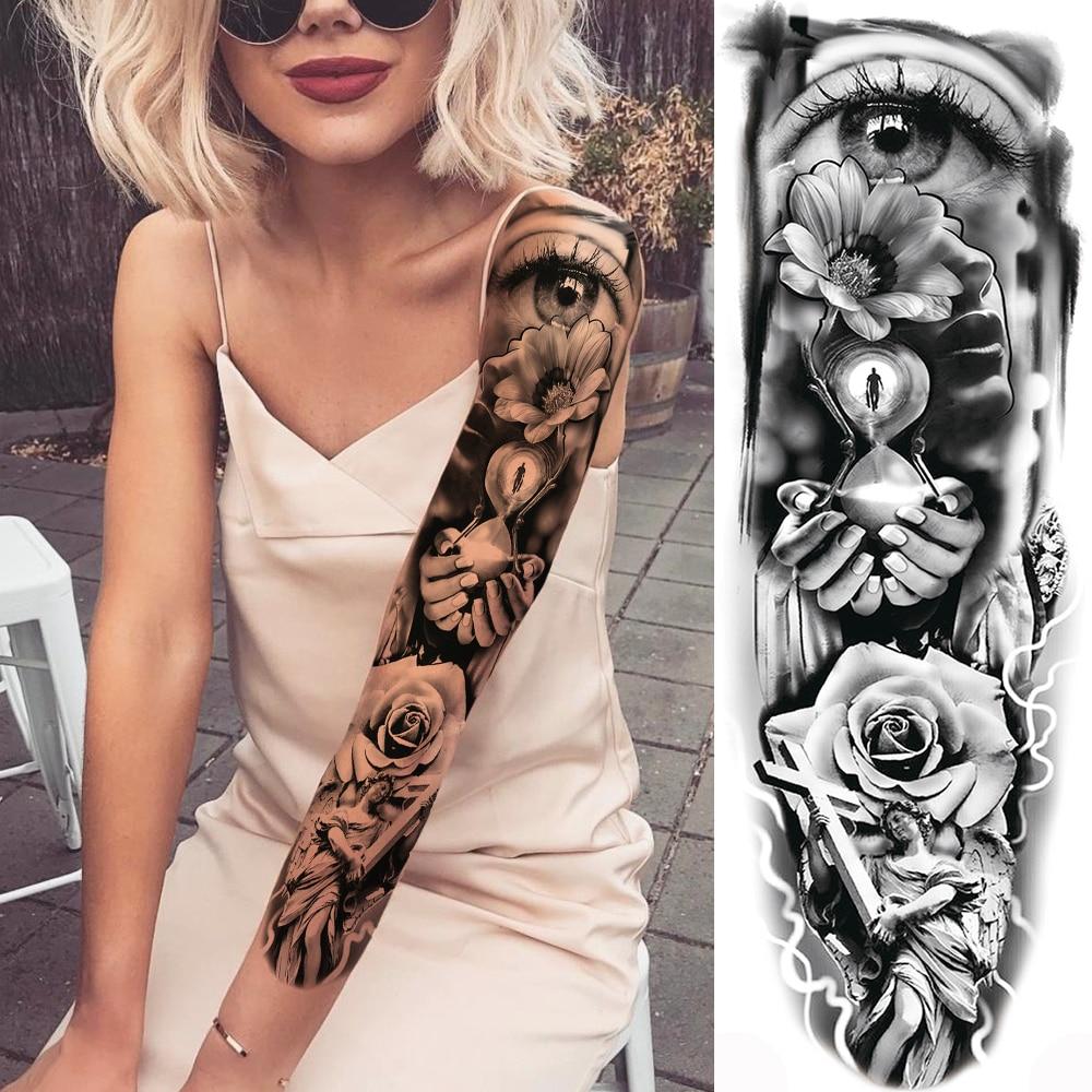 Buy Party Supplies Favor Temporary Sleeve Tattoos For Women Fake Skull Owl Lion Wolf Tatoo Full Arm Sleeve Black Body Art Decoration At Affordable Prices — Free Shipping, Real Reviews With Photos — 1000_x_1000_jpg