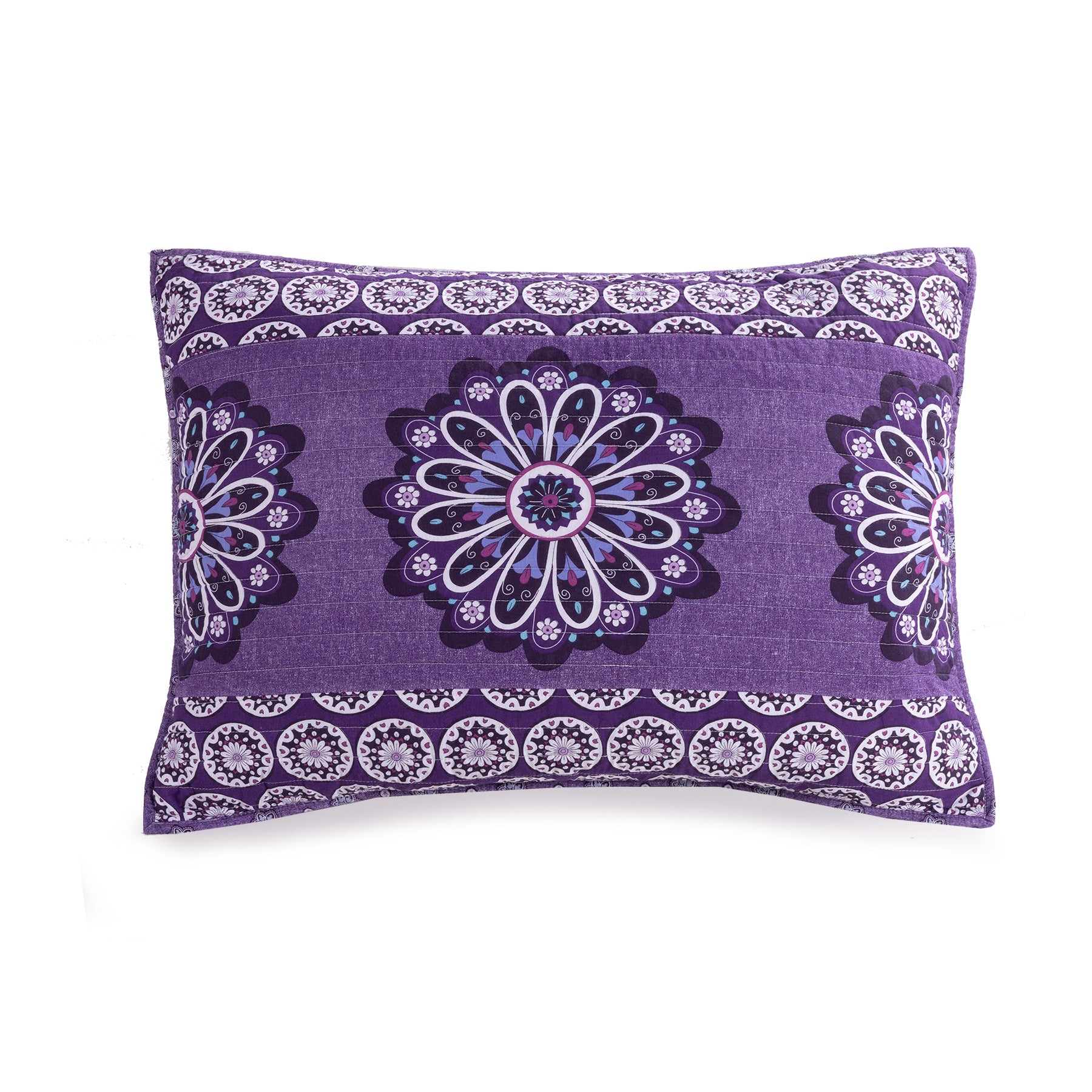 Tranquil Medallion Purple Quilt Set, Full Queen