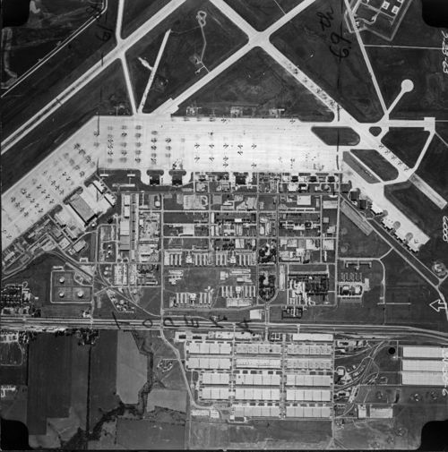 Aerial view of Forbes Air Force Base, Topeka, Kansas Kansas Memory