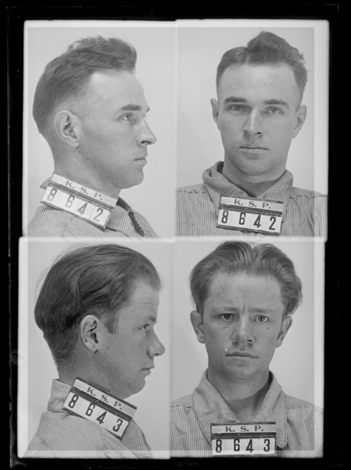 Dick Gregg and Fred Leonard, prisoners 8642 and 8643 Kansas Memory Kansas Historical Society