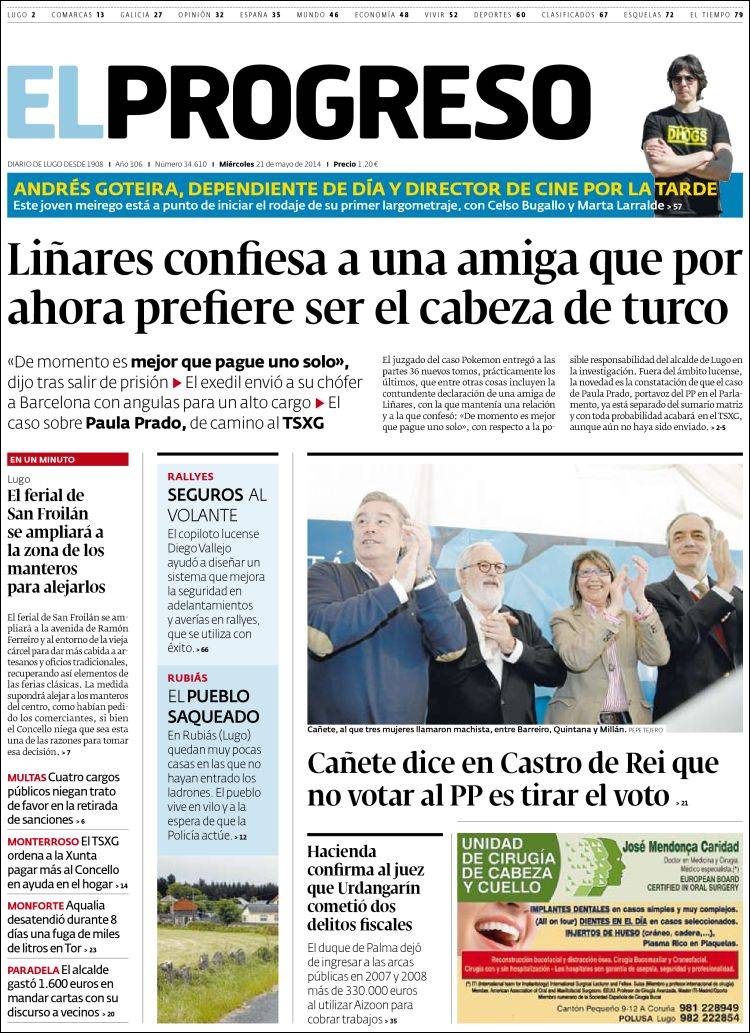 Periódico El Progreso (España). Periódicos de España. Edición de