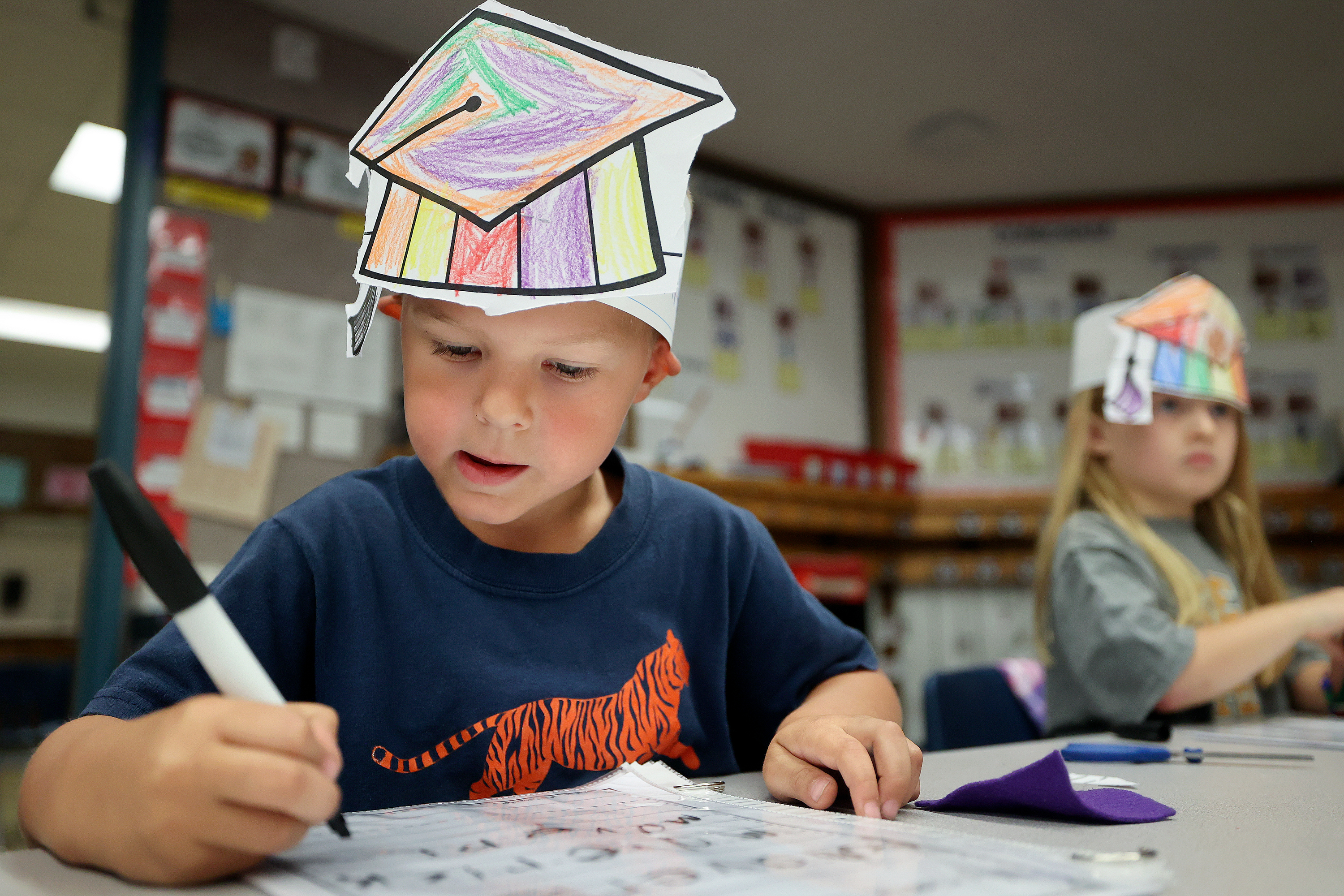 Kindergartners set their eyes on college after finishing 1st week of