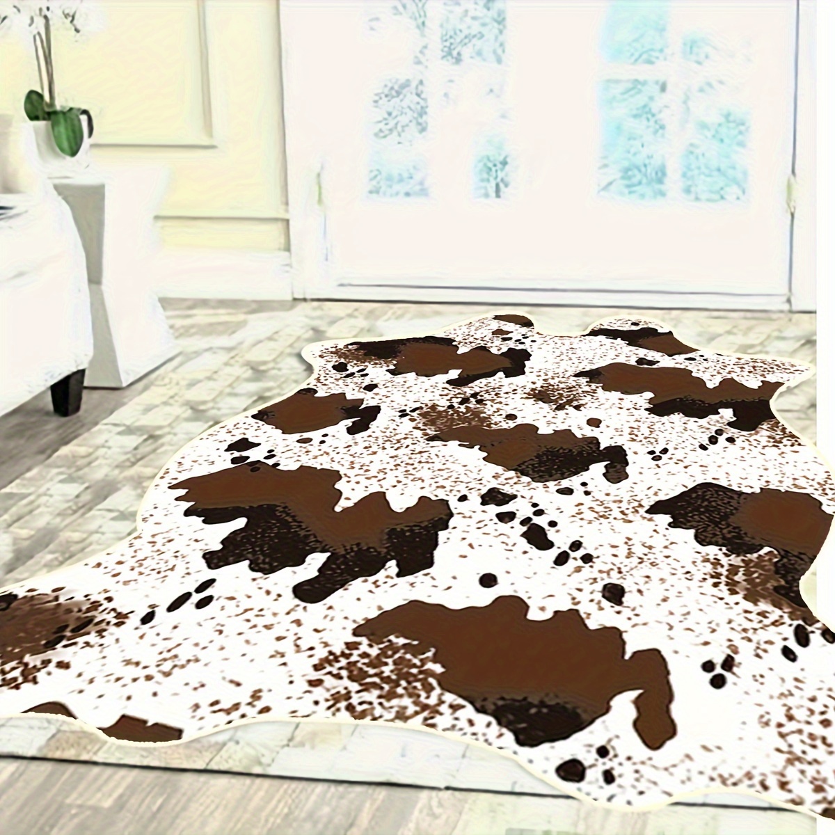 Cowhide Rug Living Room Cow Print Rug Bedroom Faux Cow Hides Temu