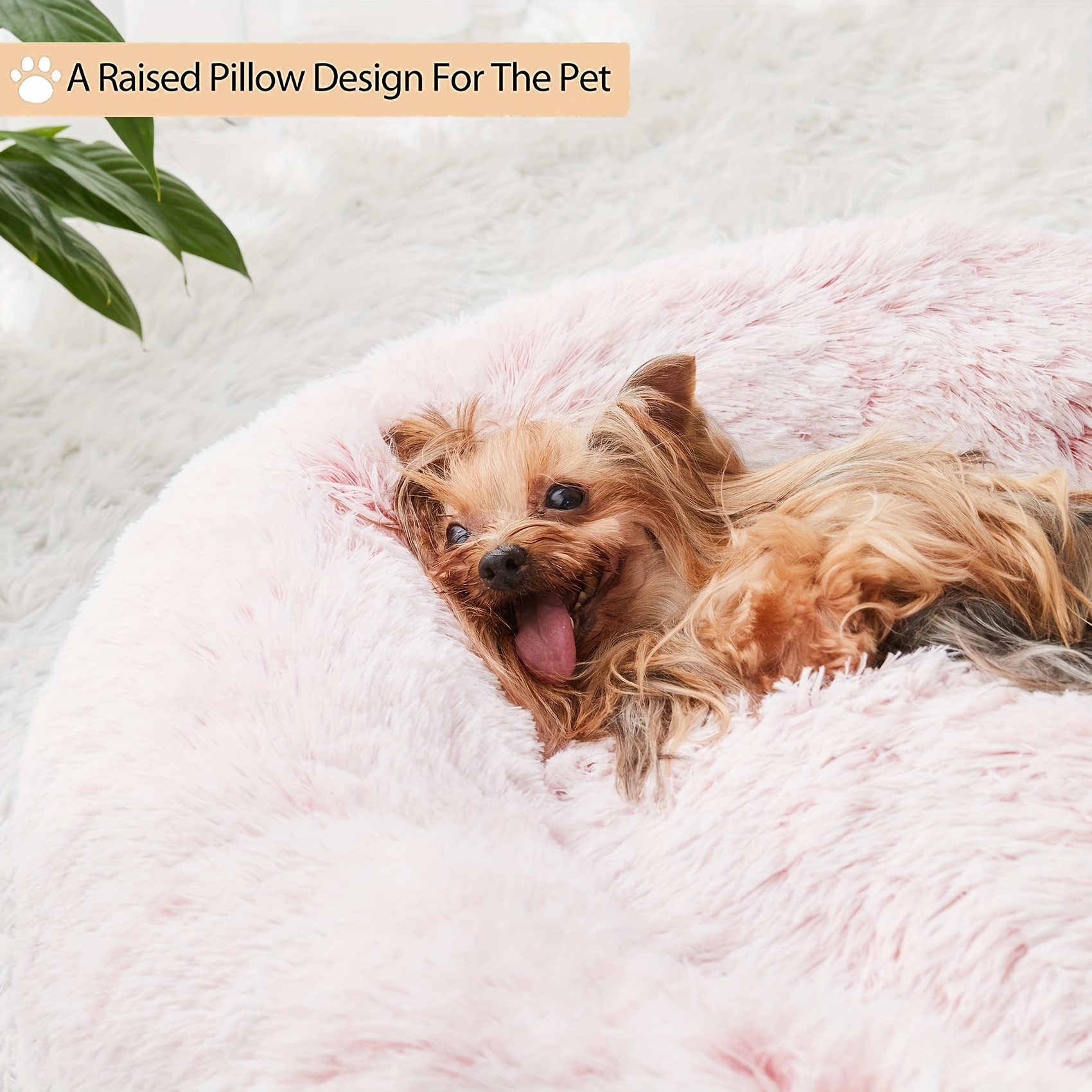 Calming Dog Cat Bed Donut Cuddler Warming Cozy Soft Round Temu