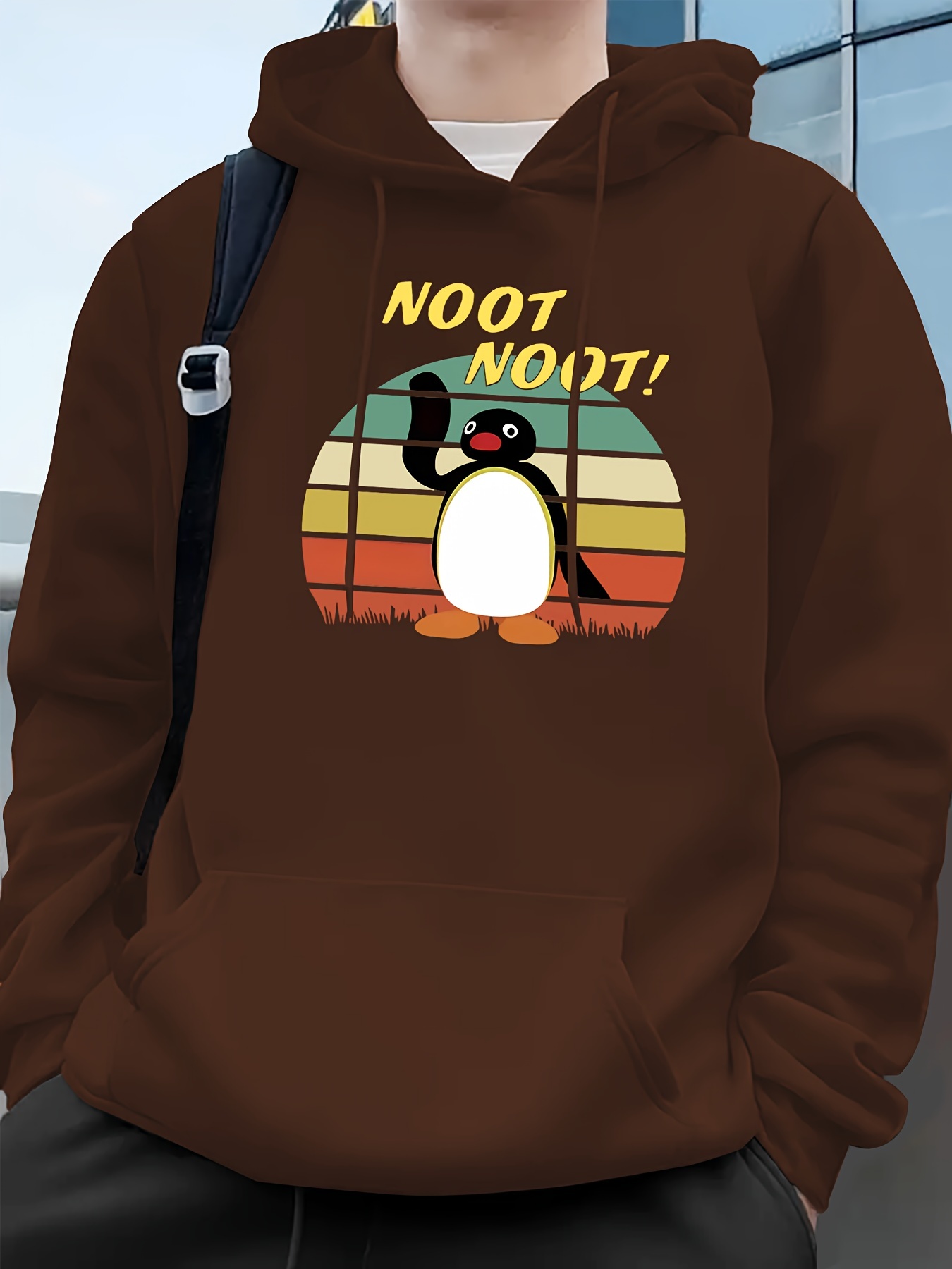 Cartoon Penguin Print Hoodie Cool Hoodies Men Men's Casual Temu Australia