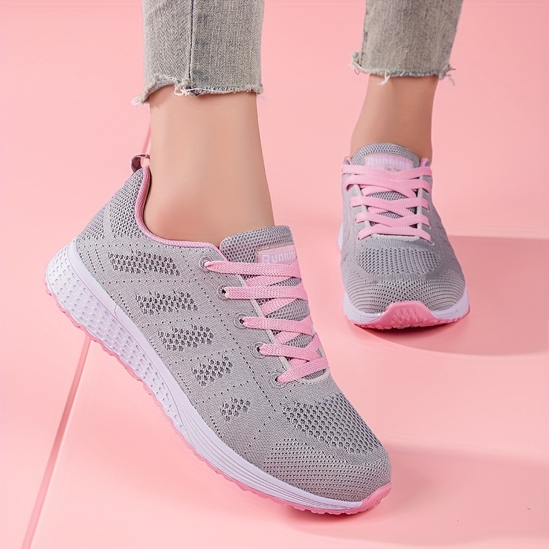 Women's Breathable Lace Casual Sneakers Comfortable Walking Temu